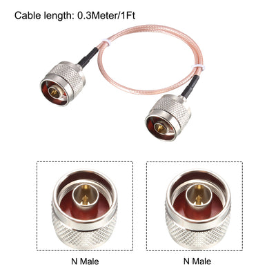 Harfington N Male to N Male Ultra Low Loss RG316 Coax Cable 0.3Meter/1Ft