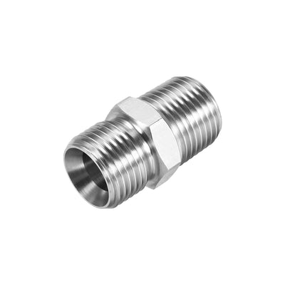 Harfington Uxcell Hex Nipple G1/2 Male x G1/2 Male 304 Stainless Steel Pipe Tube Fitting
