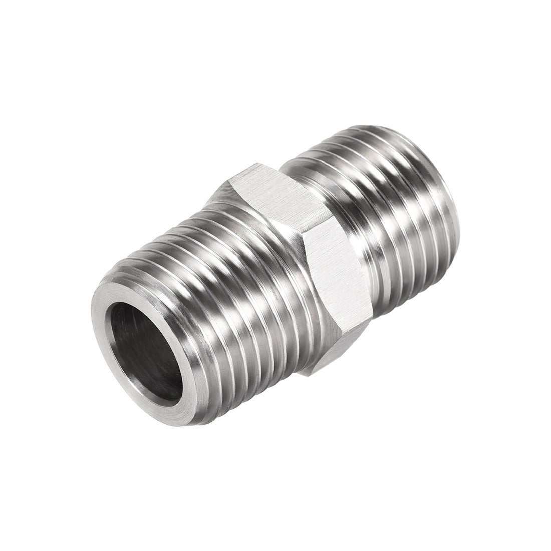 uxcell Uxcell Hex Nipple G1/2 Male x G1/2 Male 304 Stainless Steel Pipe Tube Fitting