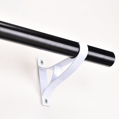 Harfington Uxcell Curtain Rod Bracket Aluminum Alloy Single Holder Support for 25mm Drapery Rod, 94 x 80 x 16mm White 3 Pcs