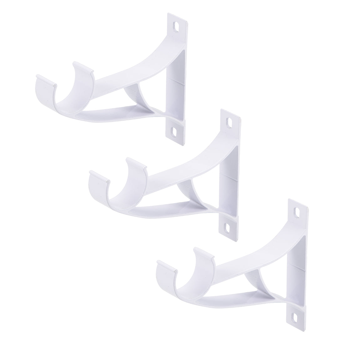 uxcell Uxcell Curtain Rod Bracket Aluminum Alloy Single Holder Support for 25mm Drapery Rod, 94 x 80 x 16mm White 3 Pcs