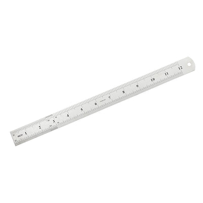 uxcell Uxcell Straight Ruler 300mm 12 Inch Metric Stainless Steel Measuring Rulers Tools with Hanging Hole