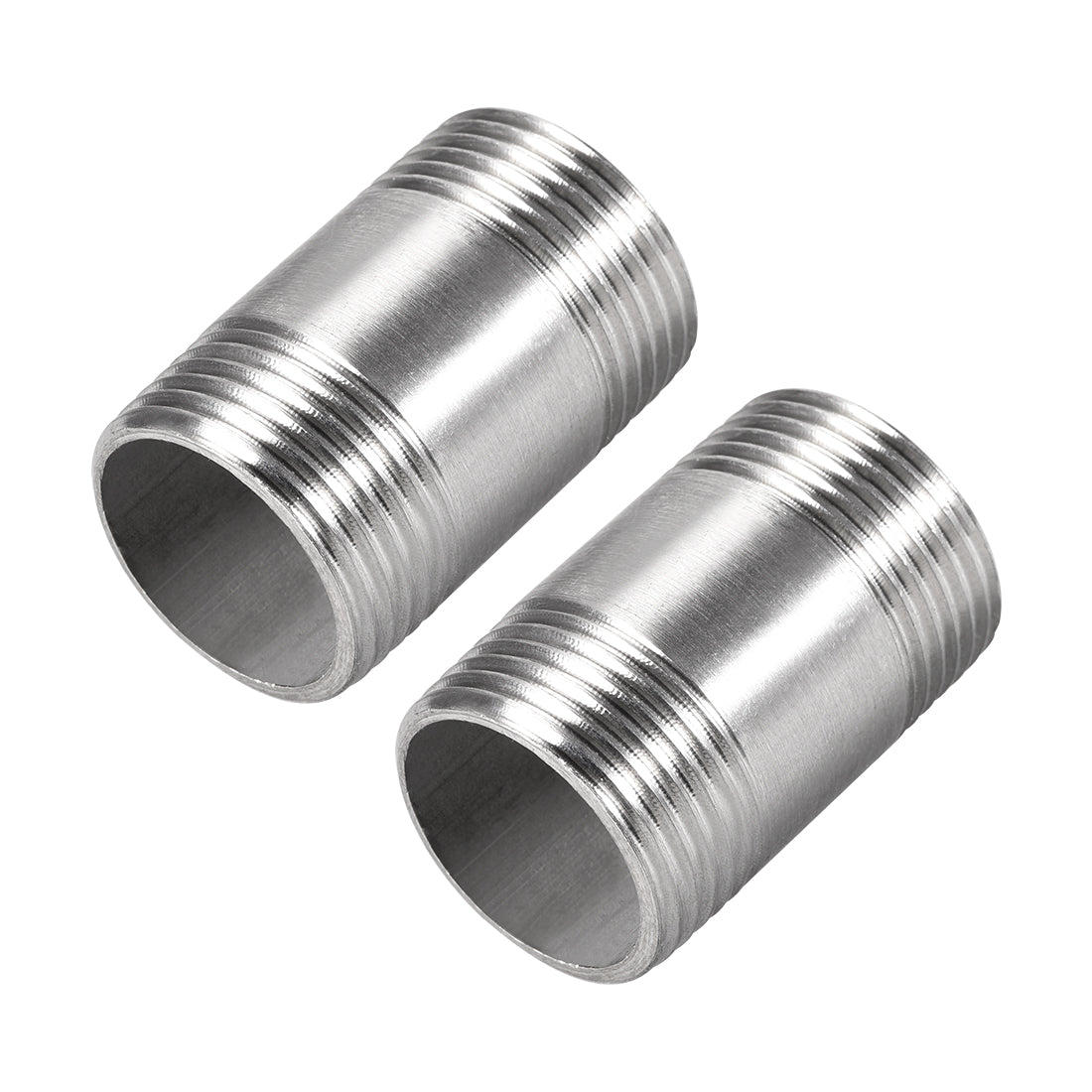 uxcell Uxcell Stainless Steel 304 Cast Pipe Fittings Coupling Fitting 3/4 x 3/4 G Male 2pcs