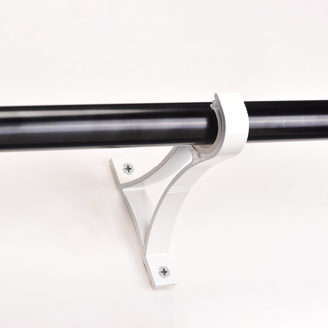 Harfington Curtain Rod Bracket Aluminum Alloy Single Holder Support for 25mm Drapery Rod 118 x 88 x 18mm White 4Pcs
