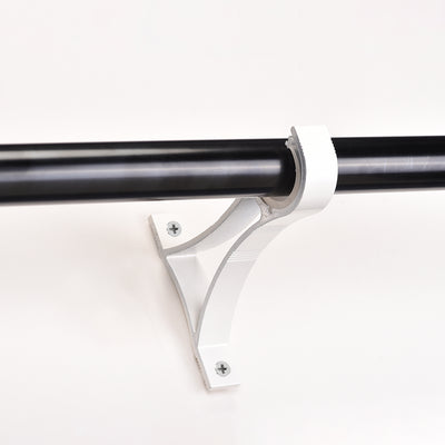 Harfington Curtain Rod Bracket Aluminum Alloy Single Holder Support for 25mm Drapery Rod 118 x 88 x 18mm White 4Pcs