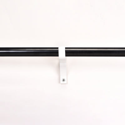 Harfington Curtain Rod Bracket Aluminum Alloy Single Holder Support for 25mm Drapery Rod 118 x 88 x 18mm White 4Pcs