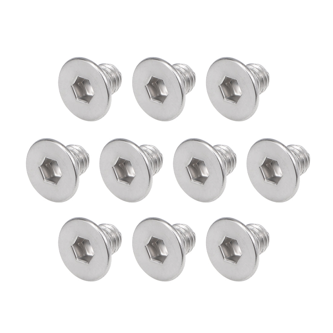 uxcell Uxcell Flat Head Machine Screws Inner Hex Screw 304 Stainless Steel Fasteners Bolt 80pcs