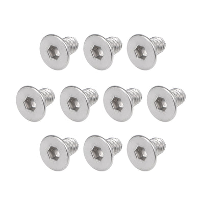 Harfington Uxcell Flat Head Machine Screws Inner Hex Screw 304 Stainless Steel Fasteners Bolt 80pcs