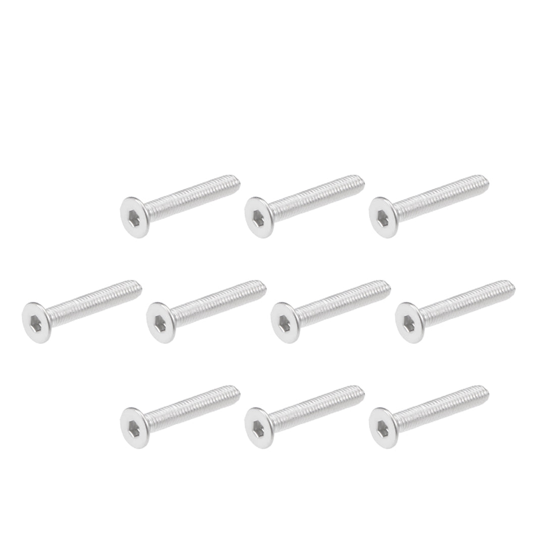 uxcell Uxcell Flat Head Machine Screws Inner Hex Screw 304 Stainless Steel Fasteners Bolt 80pcs