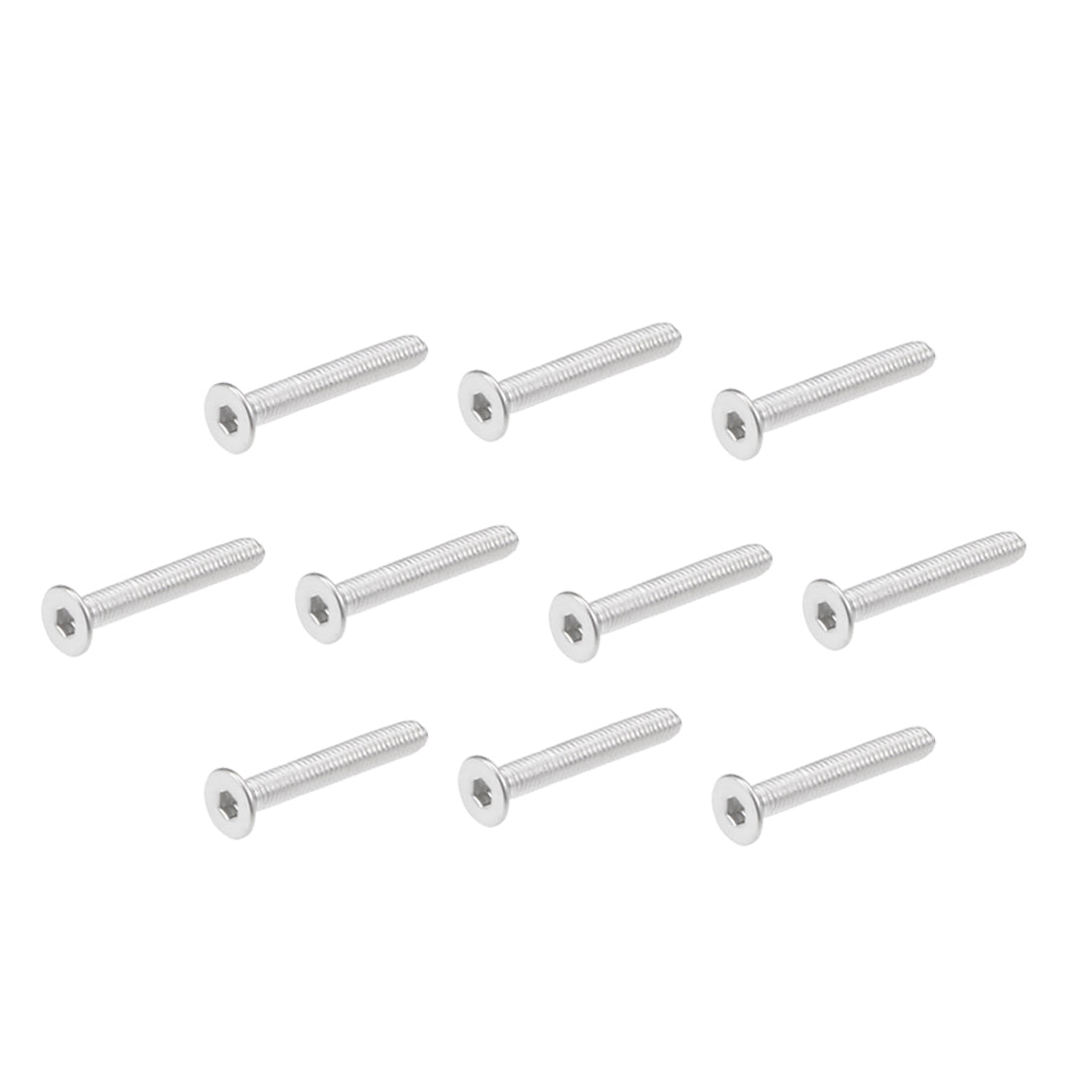 uxcell Uxcell Flat Head Machine Screws Inner Hex Screw 304 Stainless Steel Fasteners Bolt 80pcs