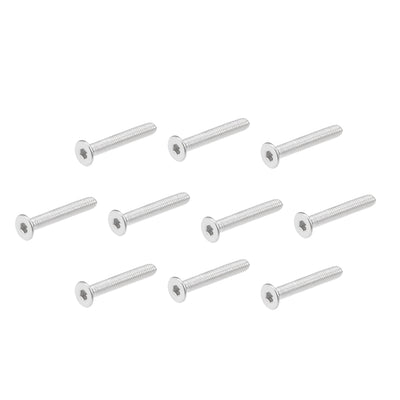 Harfington Uxcell Flat Head Machine Screws Inner Hex Screw 304 Stainless Steel Fasteners Bolt 80pcs