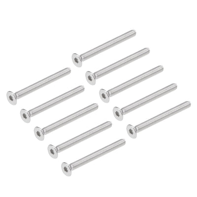 Harfington Uxcell Flat Head Machine Screws Hex Screw 304 Stainless Steel  Bolts 30Pcs