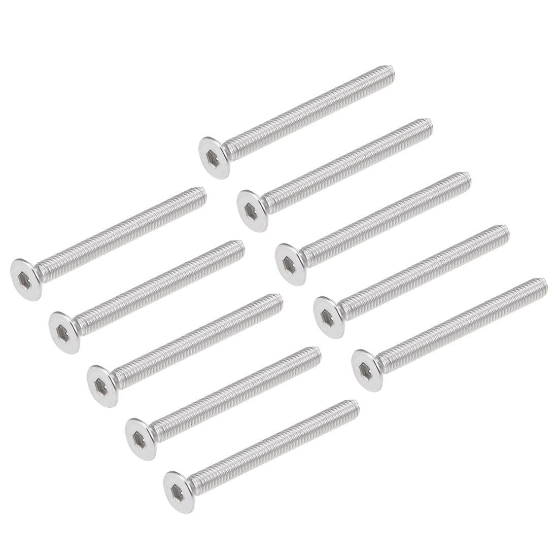 uxcell Uxcell Flat Head Machine Screws Hex Screw Stainless Steel Fasteners Bolts 50pcs