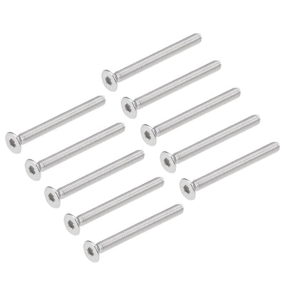 Harfington Uxcell Flat Head Machine Screws Hex Screw Stainless Steel Fasteners Bolts 50pcs