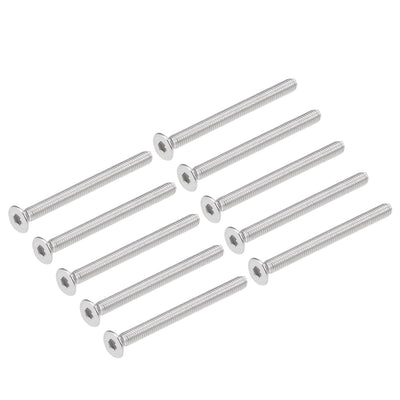 Harfington Uxcell Flat Head Machine Screws Hex Screw 304 Stainless Steel  Bolts 30Pcs