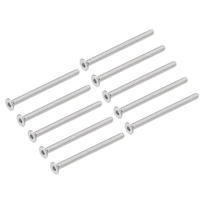 Harfington Uxcell Flat Head Machine Screws Inner Hex Screw Stainless Steel Bolts 20Pcs