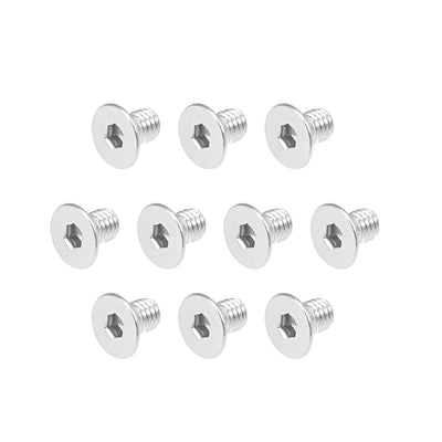Harfington Uxcell Flat Head Machine Screws Inner Hex Screw 304 Stainless Steel Fasteners Bolt 80pcs