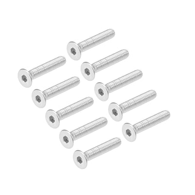 Harfington Uxcell Flat Head Machine Screws Hex Screw Stainless Steel Fasteners Bolts 50pcs