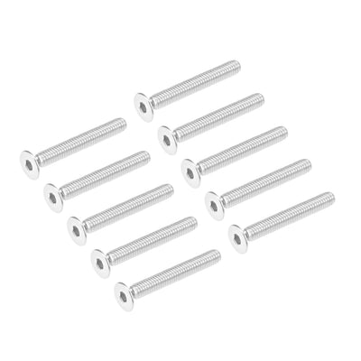 Harfington Uxcell Flat Head Machine Screws Inner Hex Screw Stainless Steel Bolts 20Pcs