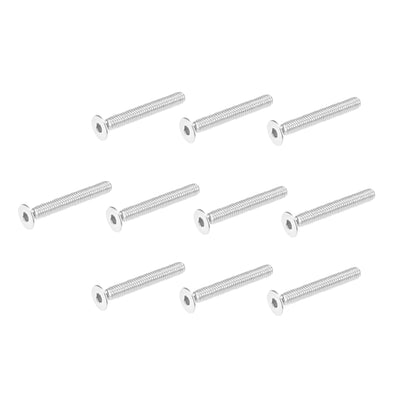Harfington Uxcell Flat Head Machine Screws Inner Hex 304 Stainless Steel Fasteners Bolts 40pcs