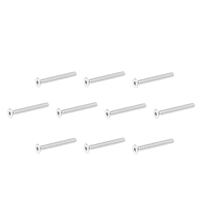 Harfington Uxcell Flat Head Machine Screws Inner Hex 304 Stainless Steel Fasteners Bolts 40pcs
