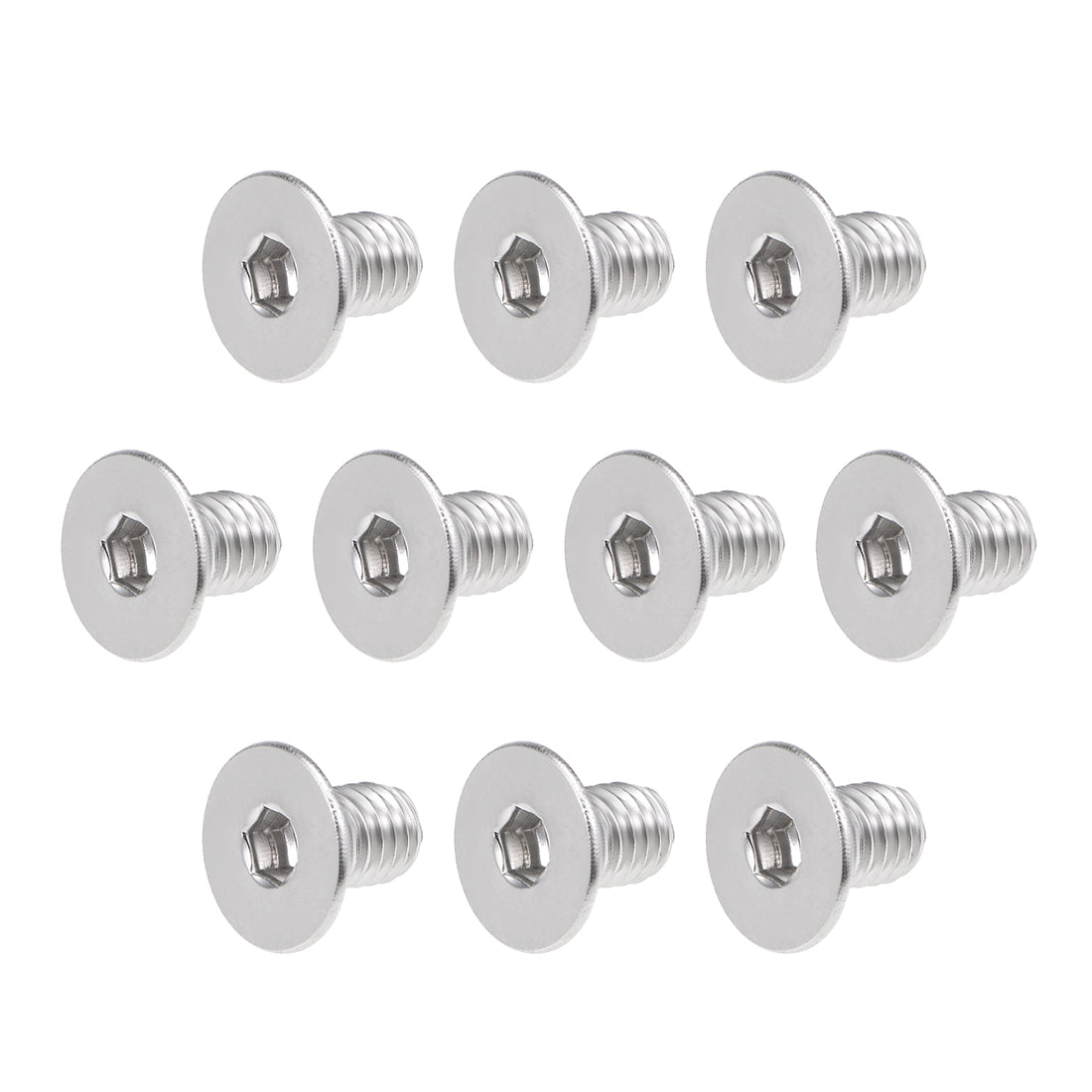 uxcell Uxcell Flat Machine Screws Inner Hex Screw 304 Stainless Steel Fasteners Bolts 20Pcs