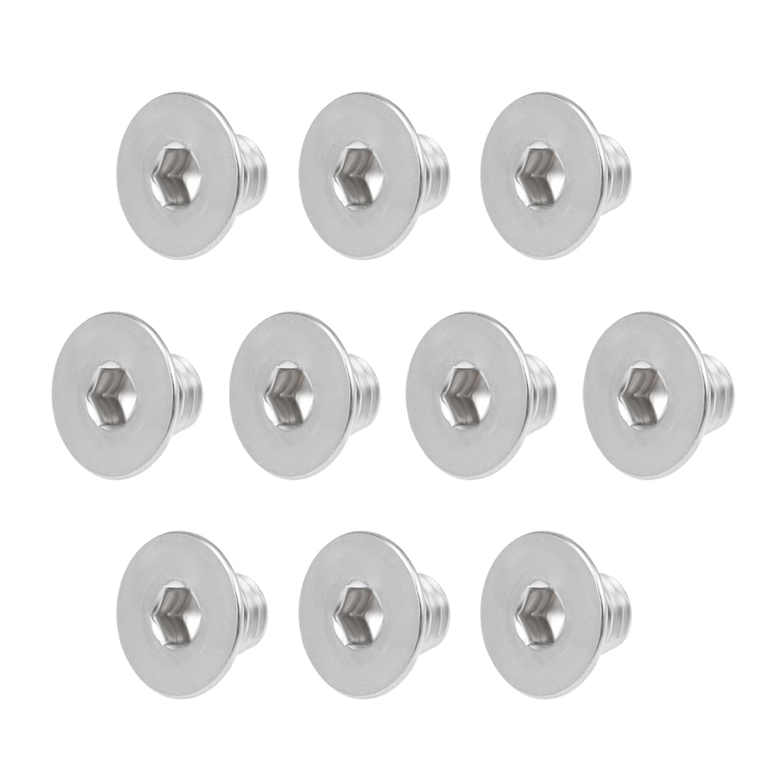 uxcell Uxcell Flat Machine Screws Inner Hex Screw 304 Stainless Steel Fasteners Bolts 20Pcs