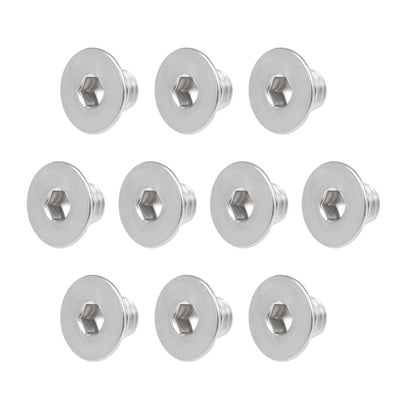 Harfington Uxcell Flat Machine Screws Inner Hex Screw 304 Stainless Steel Fasteners Bolts 20Pcs