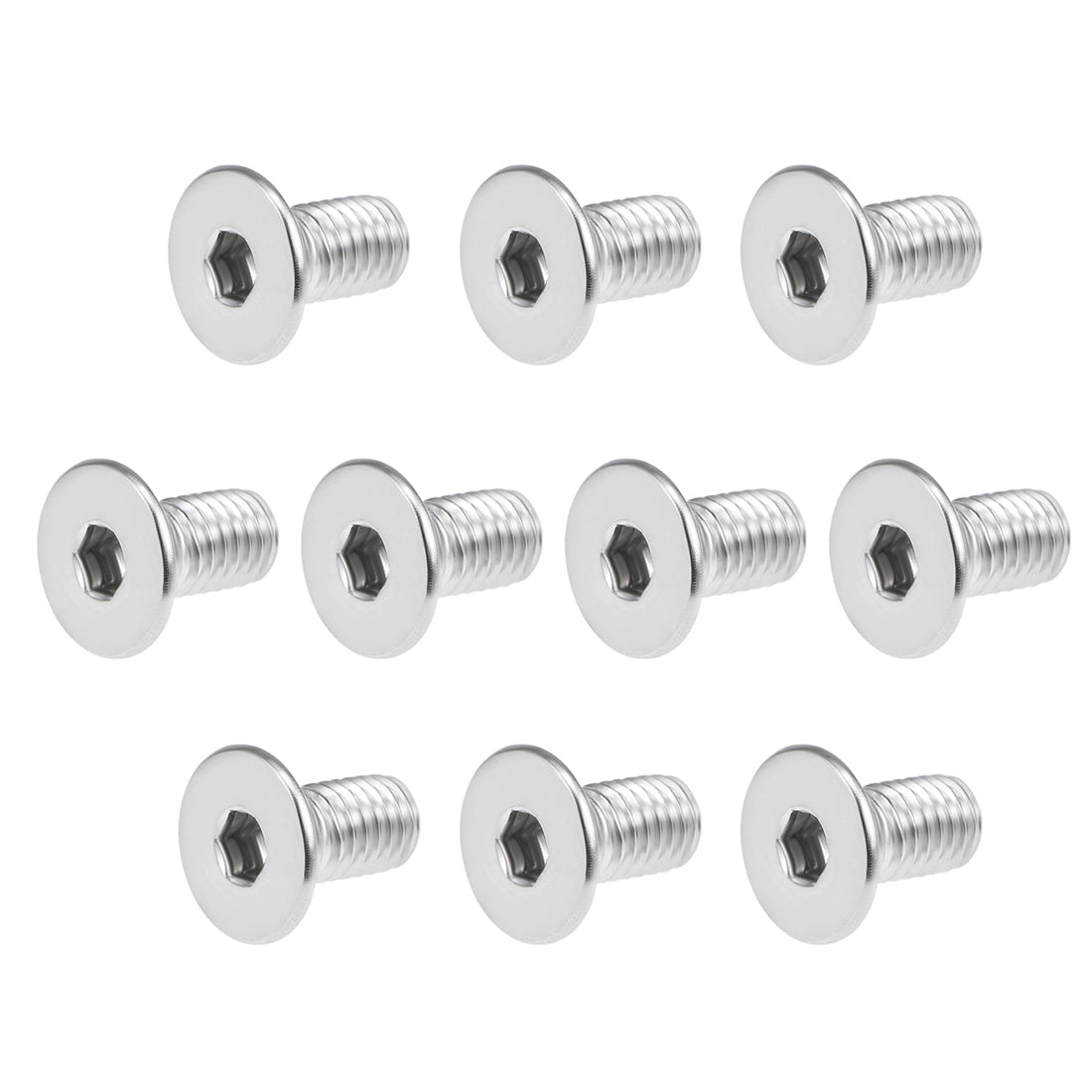 uxcell Uxcell Flat Head Machine Screws Inner Hex 304 Stainless Steel Fasteners Bolts 40pcs