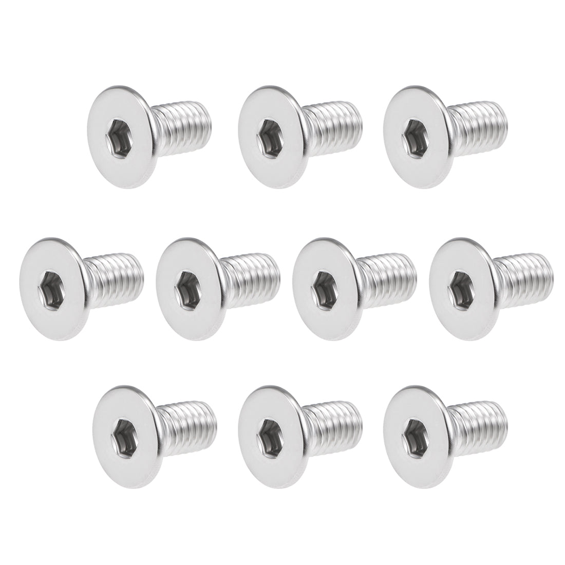 uxcell Uxcell Flat Machine Screws Inner Hex Screw 304 Stainless Steel Fasteners Bolts 20Pcs