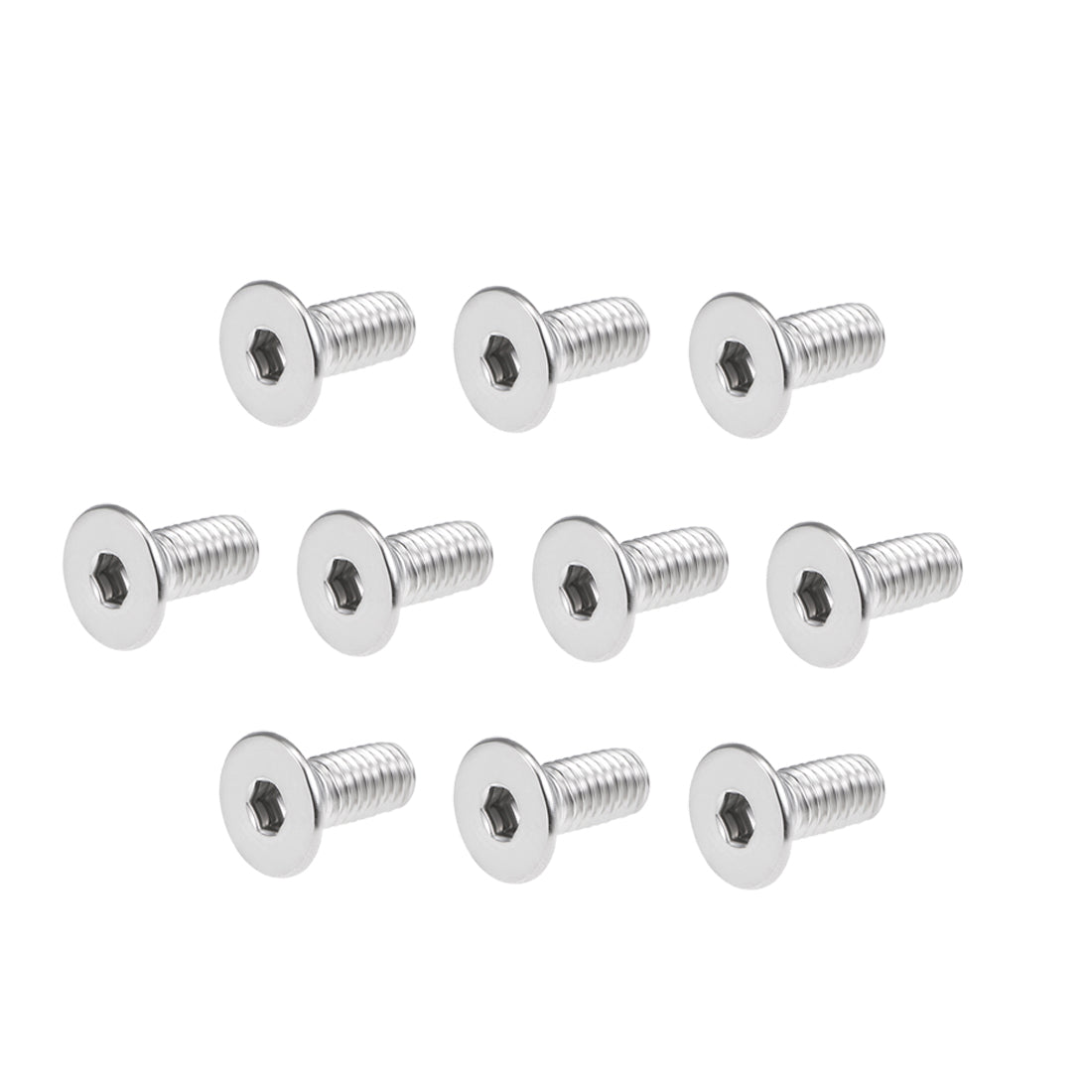 uxcell Uxcell Flat Machine Screws Inner Hex Screw 304 Stainless Steel Fasteners Bolts 20Pcs