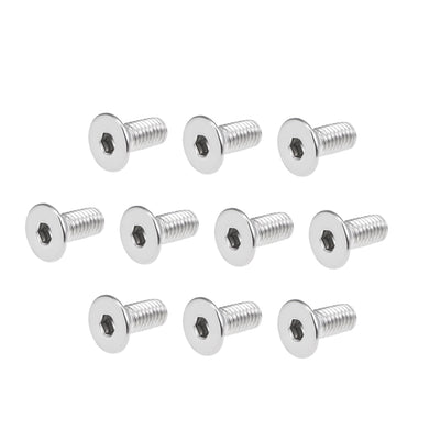 Harfington Uxcell Flat Machine Screws Inner Hex Screw 304 Stainless Steel Fasteners Bolts 20Pcs