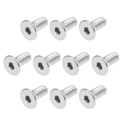 Harfington Uxcell Flat Head Machine Screws Inner Hex 304 Stainless Steel Fasteners Bolts 40pcs