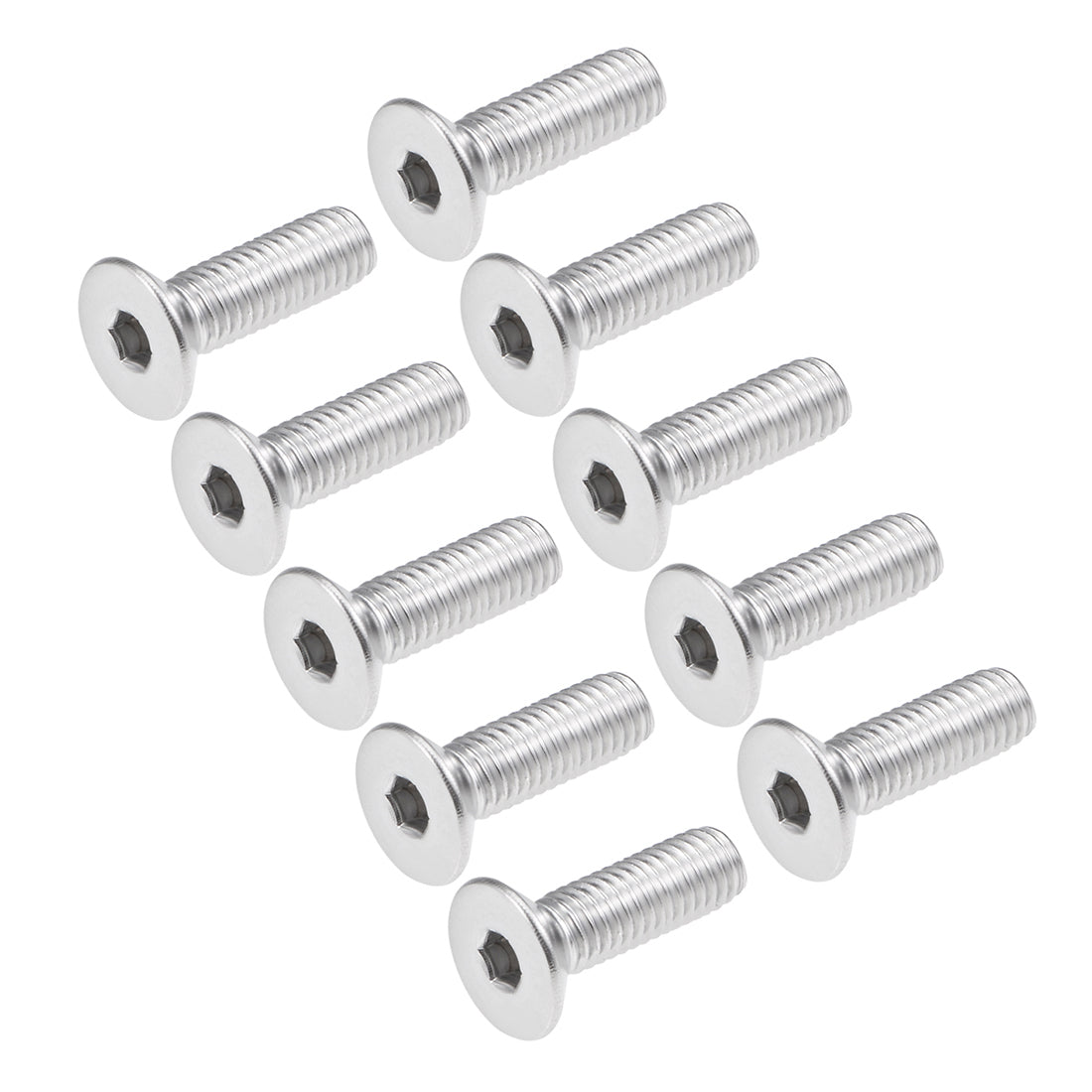uxcell Uxcell Flat Head Machine Screws Inner Hex Screw Stainless Steel Bolts 20Pcs