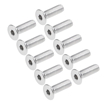 Harfington Uxcell Flat Head Machine Screws Inner Hex Screw Stainless Steel Bolts 20Pcs