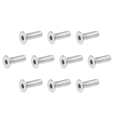 Harfington Uxcell Flat Head Machine Screws Inner Hex 304 Stainless Steel Fasteners Bolts 40pcs