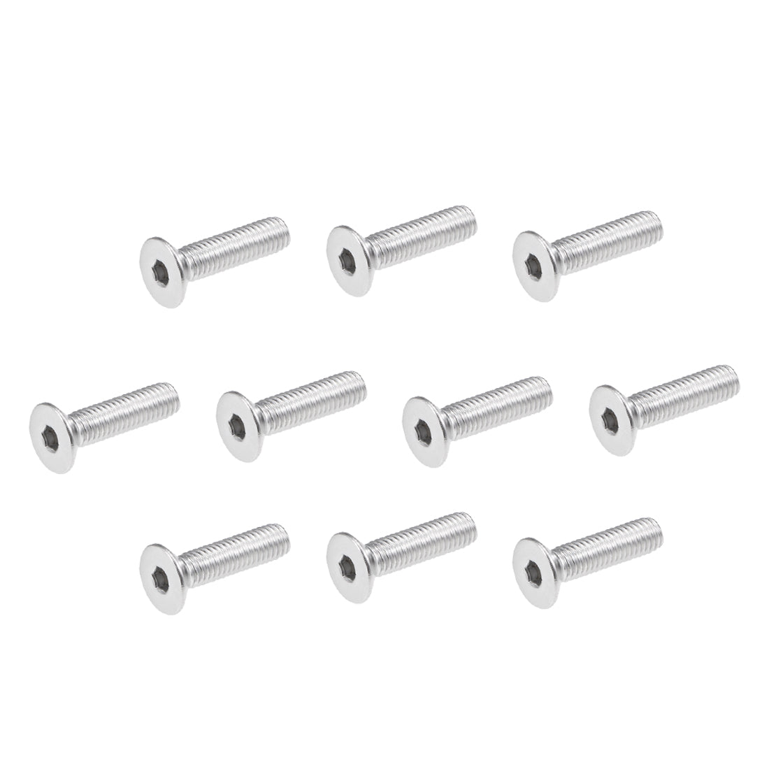 uxcell Uxcell Flat Head Machine Screws Inner Hex 304 Stainless Steel Fasteners Bolts 40pcs