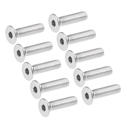Harfington Uxcell Flat Head Machine Screws Inner Hex Screw Stainless Steel Bolts 20Pcs