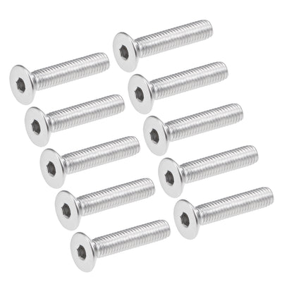 Harfington Uxcell Flat Head Machine Screws Inner Hex Screw Stainless Steel Bolts 20Pcs