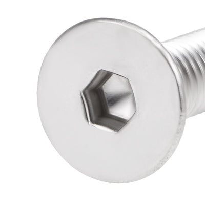 Harfington Uxcell Flat Head Machine Screws Hex Screw 304 Stainless Steel  Bolts 30Pcs