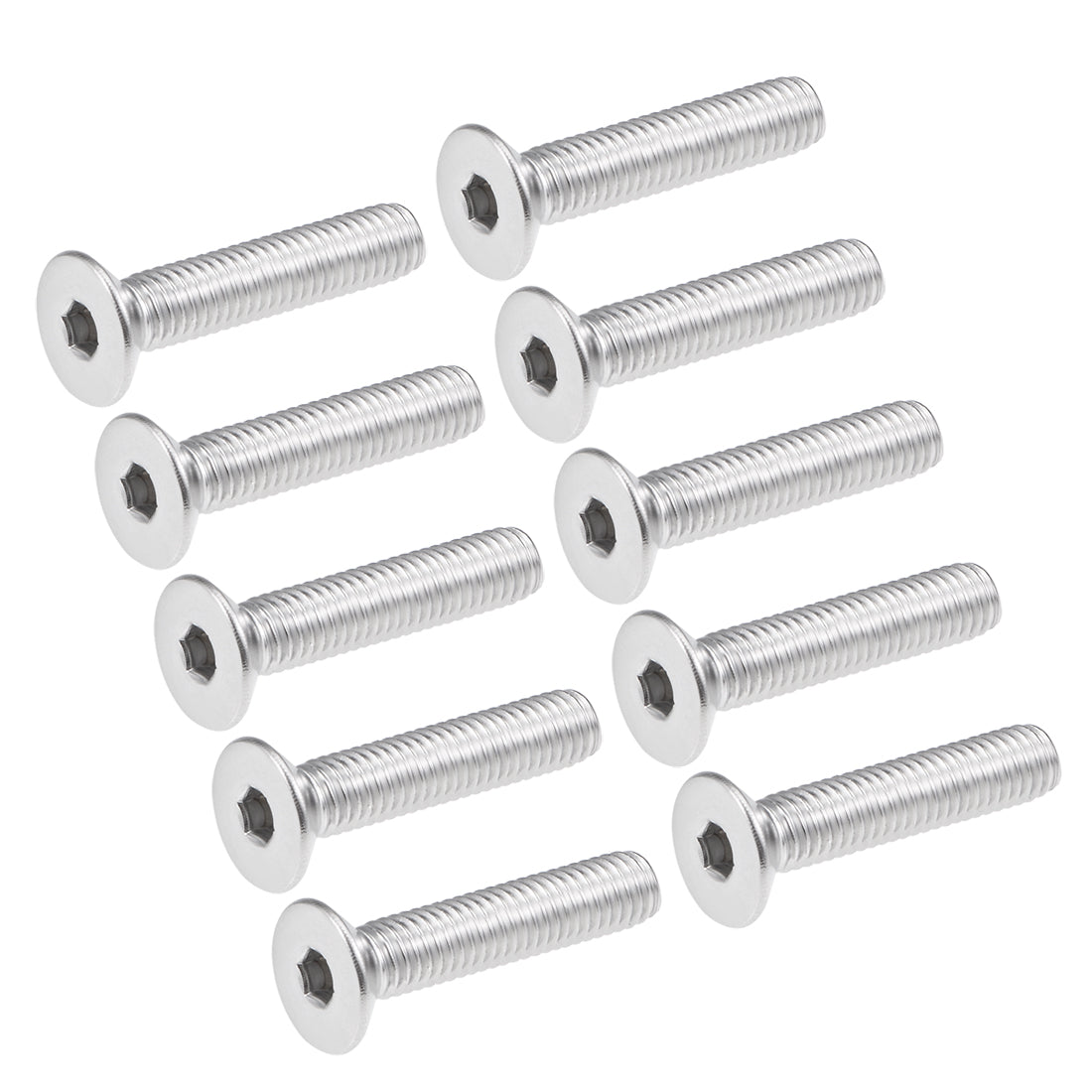 uxcell Uxcell Flat Head Machine Screws Hex Screw 304 Stainless Steel  Bolts 30Pcs