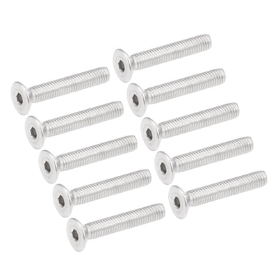 Harfington Uxcell Flat Head Machine Screws Inner Hex Screw Stainless Steel Bolts 20Pcs