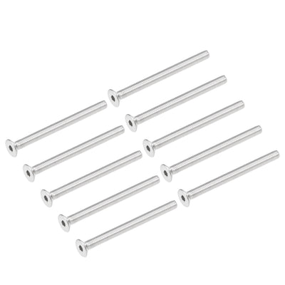 Harfington Uxcell Flat Head Machine Screws Inner Hex Screw Stainless Steel Bolts 20Pcs