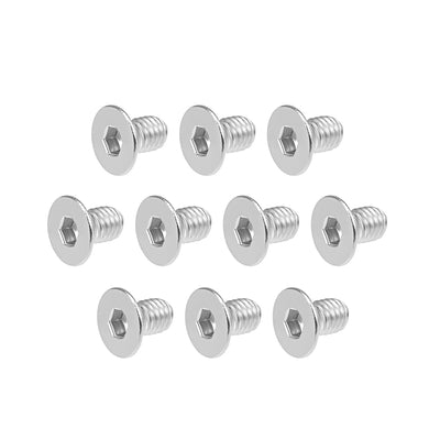 Harfington Uxcell Flat Machine Screws Inner Hex Screw 304 Stainless Steel Fasteners Bolts 20Pcs