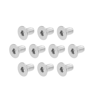 Harfington Uxcell Flat Machine Screws Inner Hex Screw 304 Stainless Steel Fasteners Bolts 20Pcs