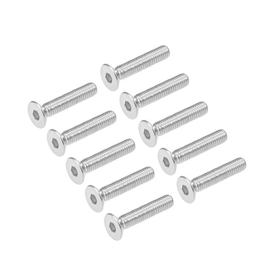 Harfington Uxcell Flat Head Machine Screws Inner Hex Screw Stainless Steel Bolts 20Pcs