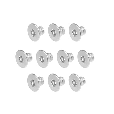 Harfington Uxcell Flat Machine Screws Inner Hex Screw 304 Stainless Steel Fasteners Bolt