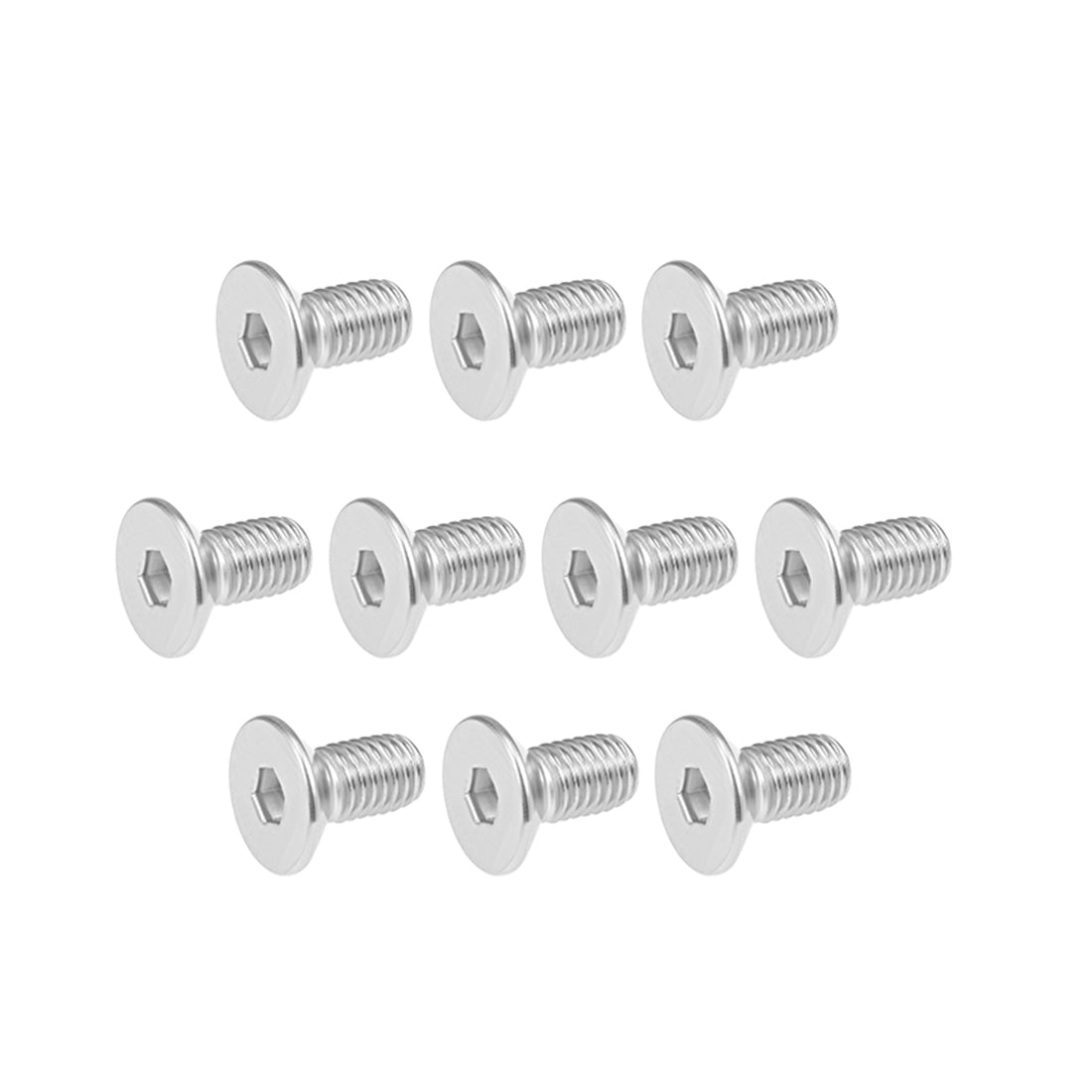uxcell Uxcell M8x16mm Flat Head Machine Screws Inner Hex Screw 304 Stainless Steel Fasteners Bolts 10Pcs