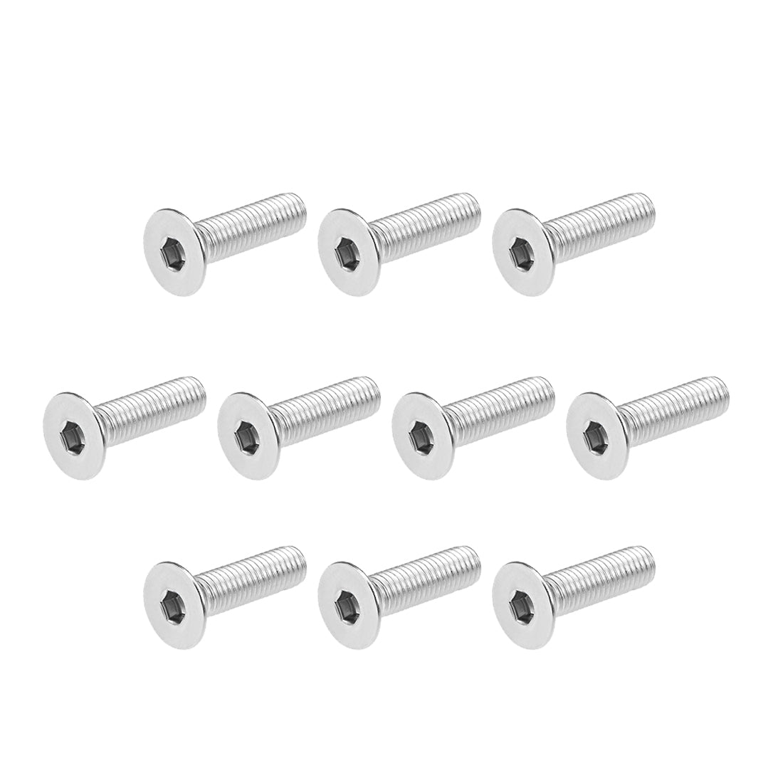 uxcell Uxcell Flat Machine Screws Inner Hex Screw 304 Stainless Steel Fasteners Bolt