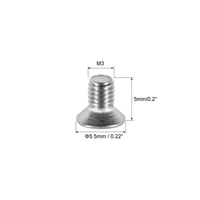 Harfington Uxcell Flat Head Machine Screws Inner Phillips Screw 304 Steel Fasteners Bolts 50pcs
